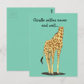 Carte Postale Les selfies de girafe ne finissent jamais bien... (Devant / Derrière)