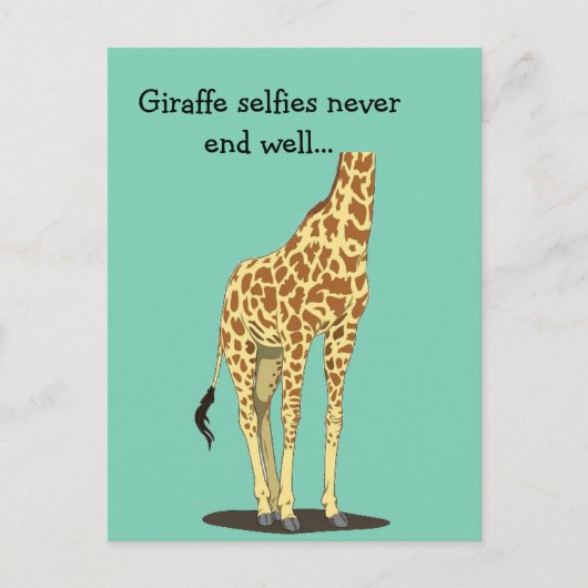 Carte Postale Les selfies de girafe ne finissent jamais bien... (Devant)