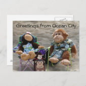 Carte Postale Les singes de la plage (Devant / Derrière)