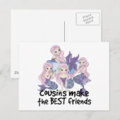 Carte Postale les sirènes cousines font les meilleurs amis (Devant / Derrière)