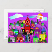 Carte Postale Les soeurs catholiques Art "Se diriger vers l'égli (Devant / Derrière)