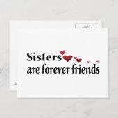Carte Postale Les soeurs sont pour toujours des amis (Devant / Derrière)