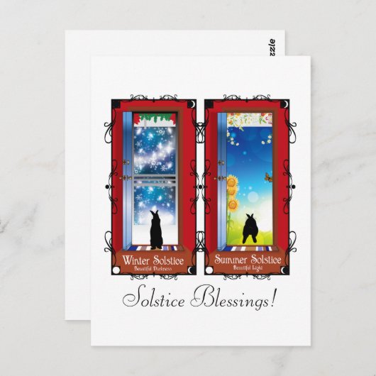 CARTE POSTALE LES SOLSTICES (Devant / Derrière)