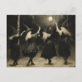 Carte Postale Les sorcières se rassemblent dans la forêt éclairé (Devant)