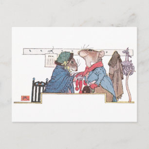 Carte Postale Les souris se rassemblent pour le froid