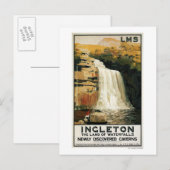 Carte Postale Les spectateurs montent sur la cascade d'eau (Devant / Derrière)