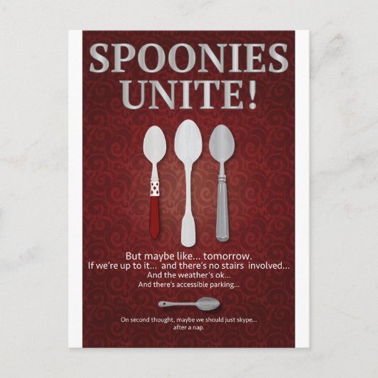 Carte Postale LES SPOONIES S'UNIFIENT ! (Red) (Devant)