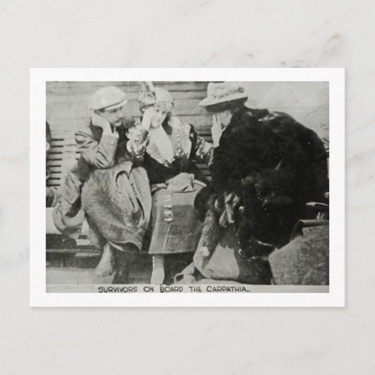 Carte Postale Les survivants Titanic de la Carpathie (Devant)