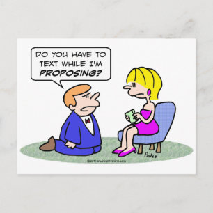 Carte Postale Les textes de filles tandis que le gars propose.