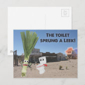 Carte Postale Les toilettes taillent une poitrine ! (Devant / Derrière)