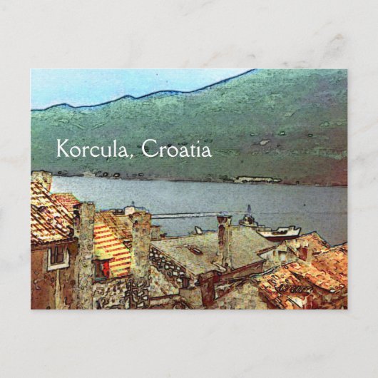 Carte Postale Les toits de Korcula (Devant)
