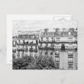 Carte Postale Les toits de Paris en noir et blanc (Devant / Derrière)