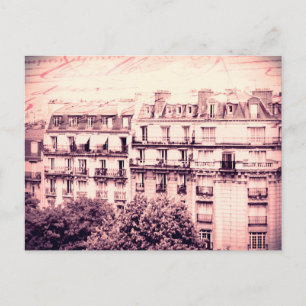 Carte Postale Les toits de Paris en rose