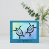 Carte Postale Les tortues de mer Joyeux anniversaire (Debout devant)