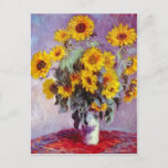Carte Postale Les tournesols Monet<br><div class="desc">Art de Claude Monet des tournesols dans un vase</div>