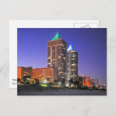 Carte Postale Les tours Diamond bleu et vert, Miami Beach (Devant / Derrière)