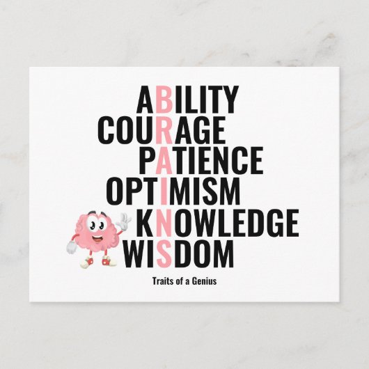 Carte Postale Les traits d'un génie (Devant)