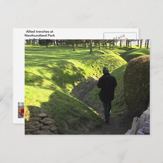 Carte Postale Les tranchées alliées au parc de Terre-Neuve dans (Devant / Derrière)