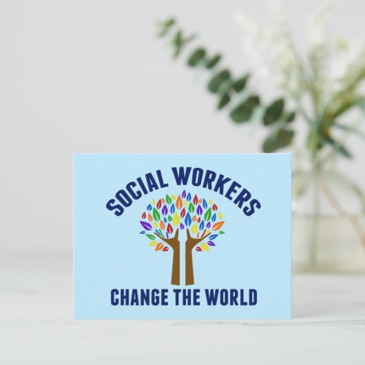 Carte Postale Les travailleurs sociaux changent l'inspiration mo (Debout devant)