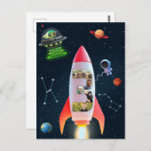 Carte Postale Les Trois Grands avec Photos | Fusée spatiale pour (Devant / Derrière)