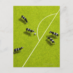 Carte Postale Les vaches jouant au football