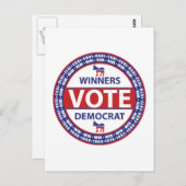 Carte Postale Les vainqueurs votent démocrate (Devant / Derrière)
