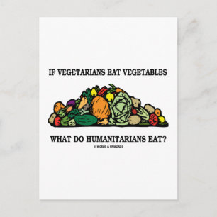 Carte Postale Les végétariens mangent des légumes Qu'est-ce que