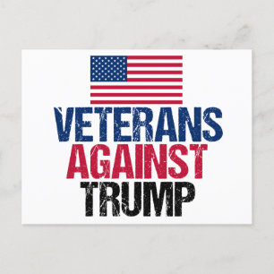 Carte Postale Les vétérans contre le drapeau américain Trump
