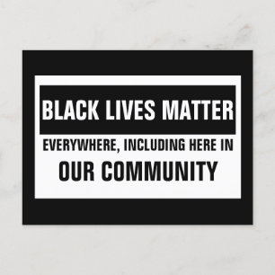 Carte Postale Les vies noires comptent partout ici Notre communa