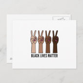 Carte Postale Les vies noires ont leur importance, les mains des (Devant / Derrière)