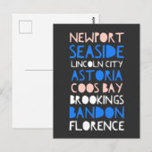 Carte Postale Les villes côtières de l'Oregon (Devant / Derrière)