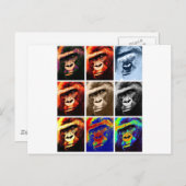 Carte Postale Les visages de Gorilla (Devant / Derrière)