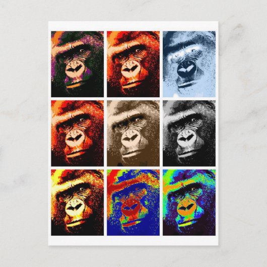 Carte Postale Les visages de Gorilla (Devant)