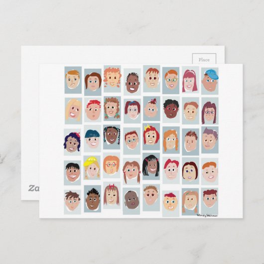 Carte Postale Les visages de l'enfant (Devant / Derrière)