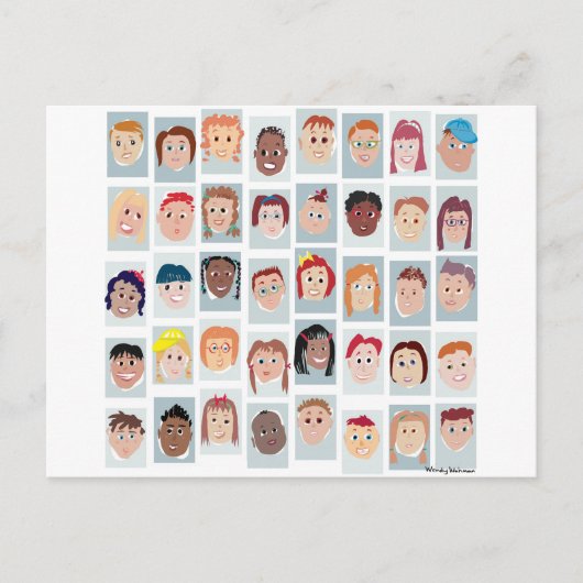 Carte Postale Les visages de l'enfant (Devant)