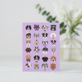 Carte Postale Les visages du chien d'Halloween (Debout devant)