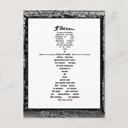 Carte Postale Les visages du péché (Devant)