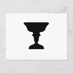 Carte Postale Les visages ou l'illusion de vase de deux visages