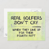 Carte Postale Les vrais golfeurs ne pleurent pas (Devant / Derrière)