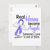 Carte Postale Les vrais héros deviennent des anges Le cancer de  (Devant / Derrière)