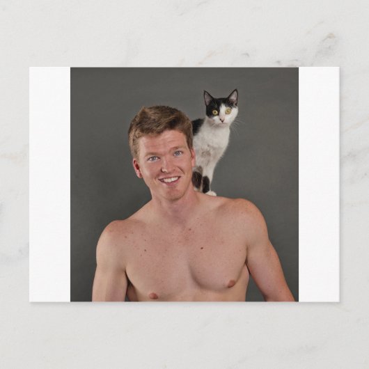 Carte Postale Les vrais hommes aiment les chats (Devant)