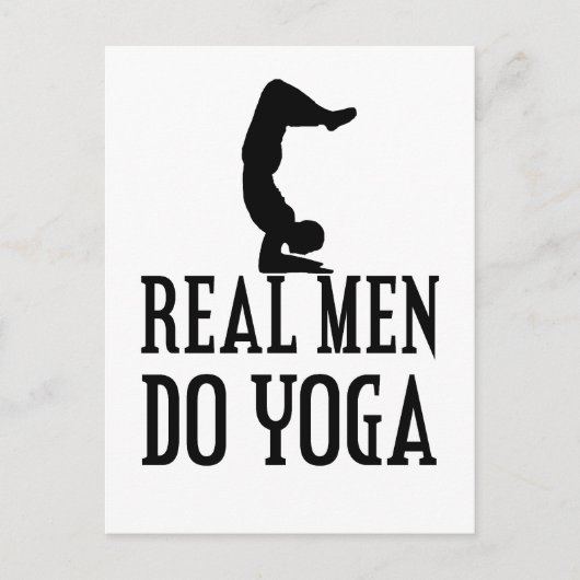 Carte Postale Les vrais hommes font du yoga (Devant)
