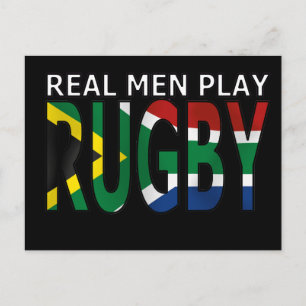 Carte Postale Les vrais hommes jouent au rugby Afrique du Sud