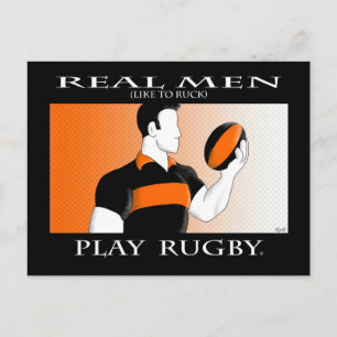 Carte Postale Les vrais hommes : Rugby