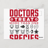 Carte Postale Les vrais médecins traitent plus d'une espèce Vété (Dos)