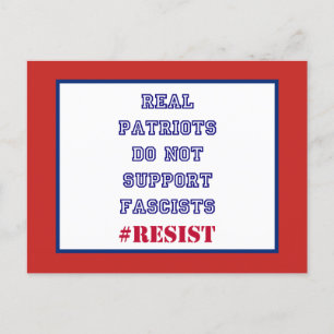 Carte Postale Les vrais Patriotes ne soutiennent pas les fascist