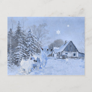 Carte Postale Les Westies aiment l'hiver