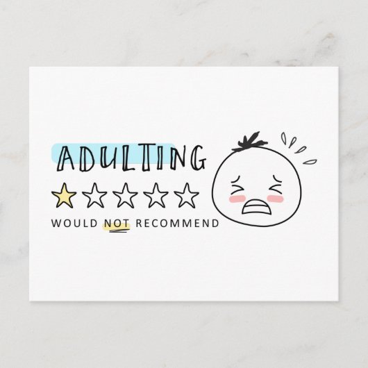 Carte Postale Les Woolies Adulting Ne Recommanderaient Pas La Ca (Devant)