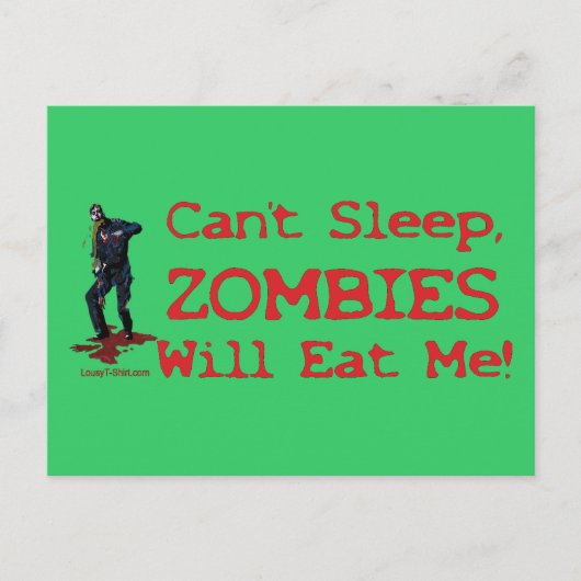 Carte Postale Les Zombies Me Mangeront (Devant)