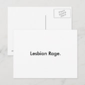 Carte Postale Lesbian Rage. (Devant / Derrière)